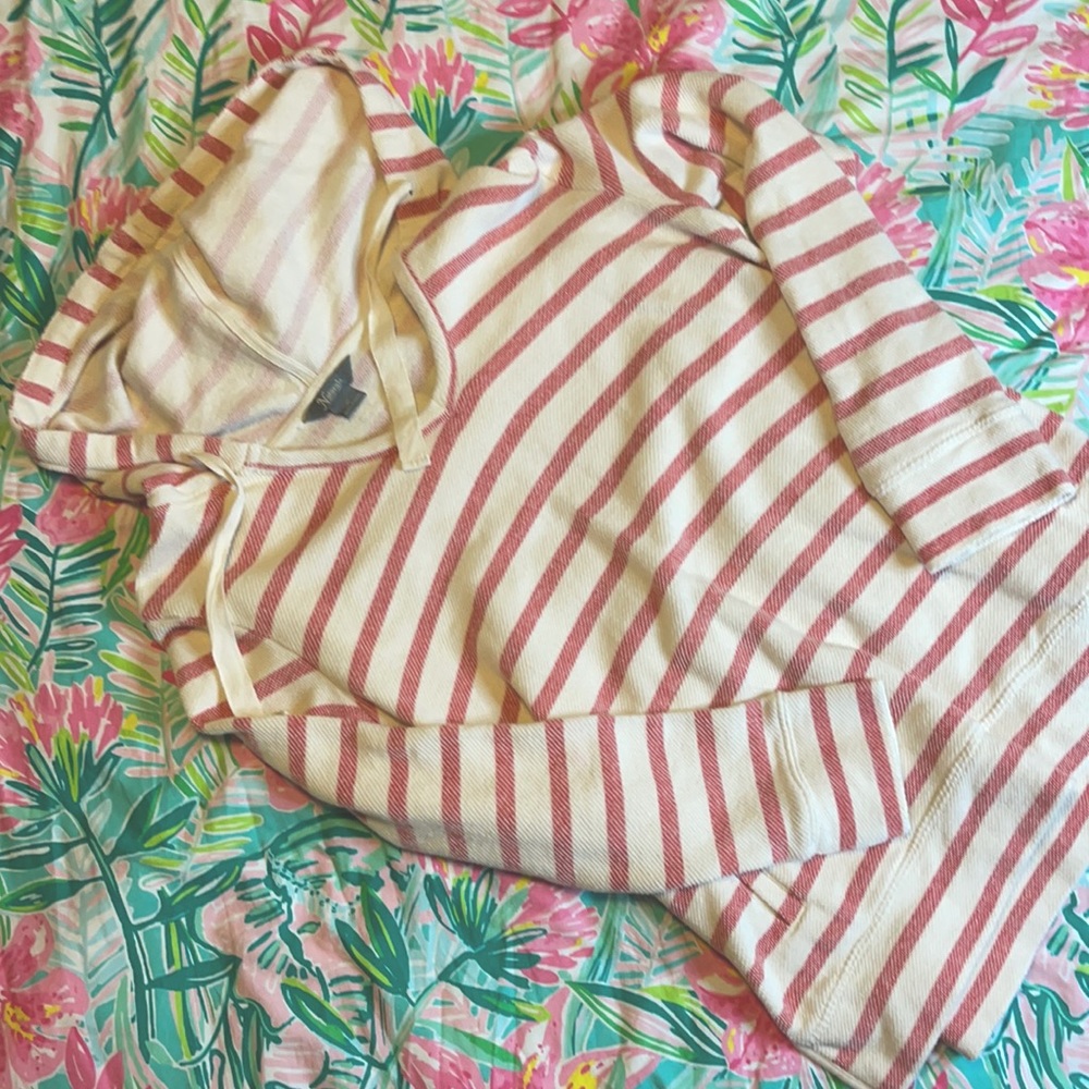 Nantucket Red and Cream Striped Sweater - East Coast Nautical Hoodie
